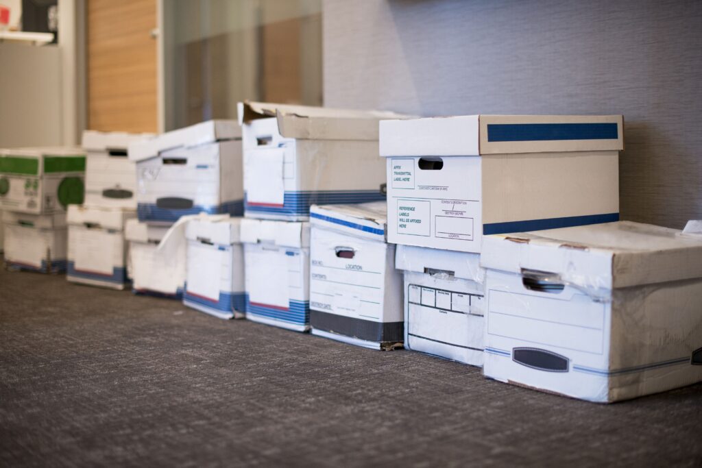 Boxes In An Office - Office Removals Company Manchester